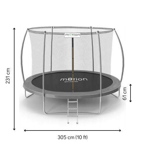 Батут  Jumi Motion Sport Line Premium 10ft (305см) з внутрішньою сіткою сірий - фото №2